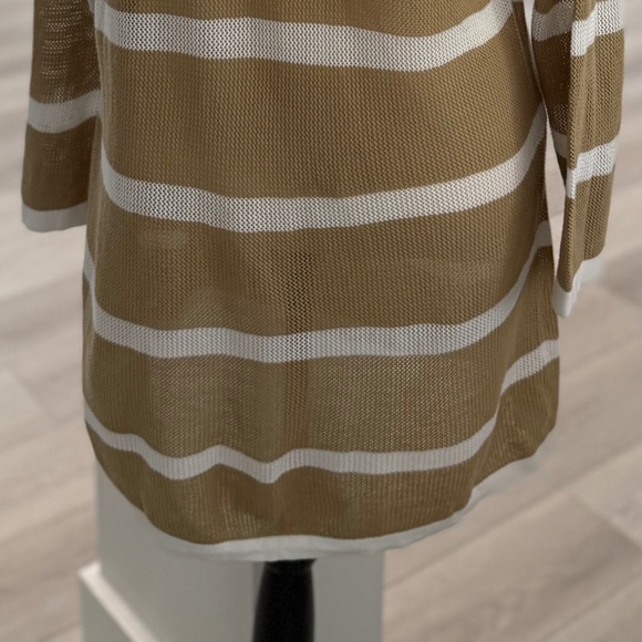 Tommy Bahama Knit Tan/White Striped Tunic Sweater Sz XL - Picture 3 of 6